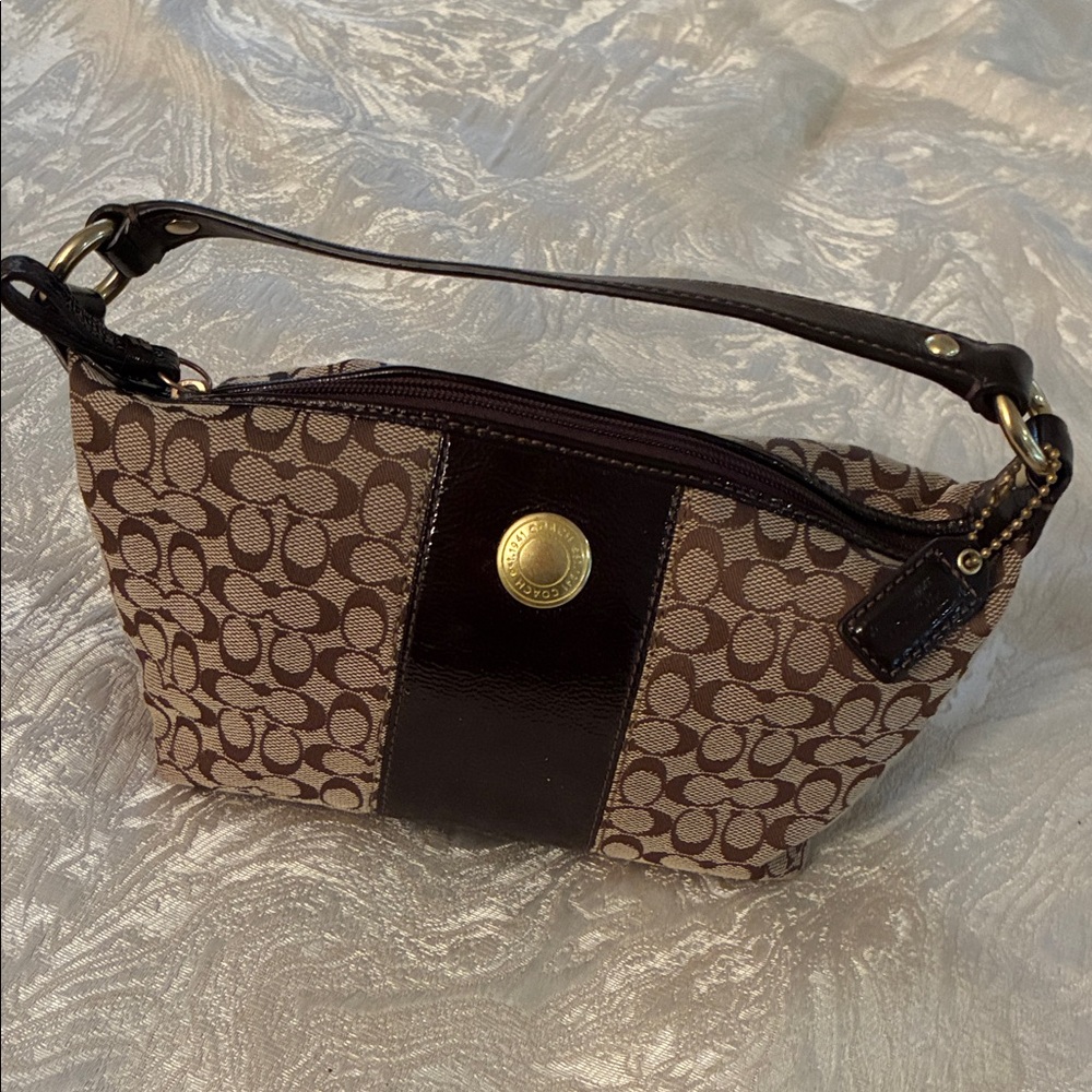Coach Elegant Brown C Patterned Small Bag
